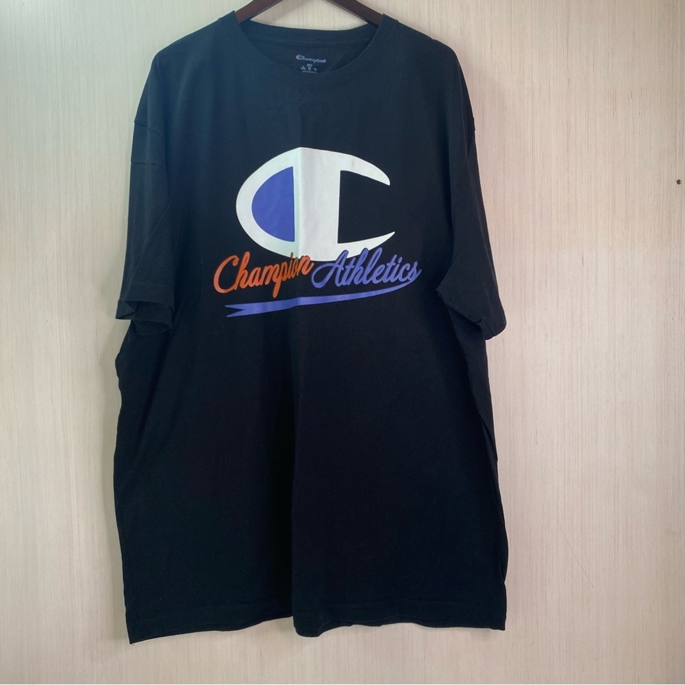 Champion Men’s Classic Athletics Logo Graphic Short Sleeve Tee Black 2XT